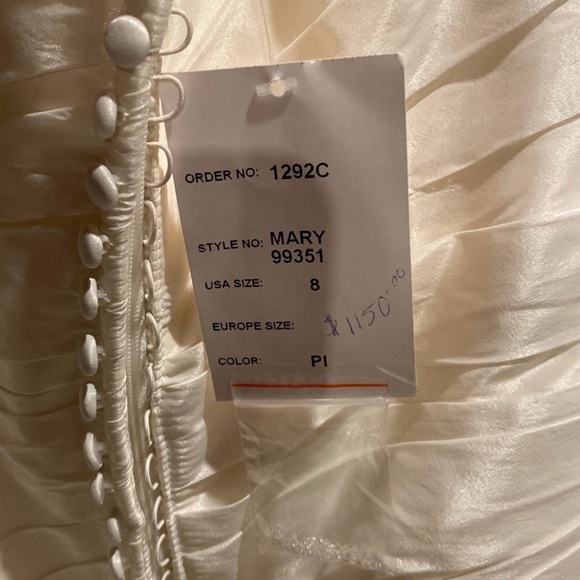 Modeca “Mary” ravello taffeta strapless drop-waist ball gown wedding gown - Picture 7 of 10